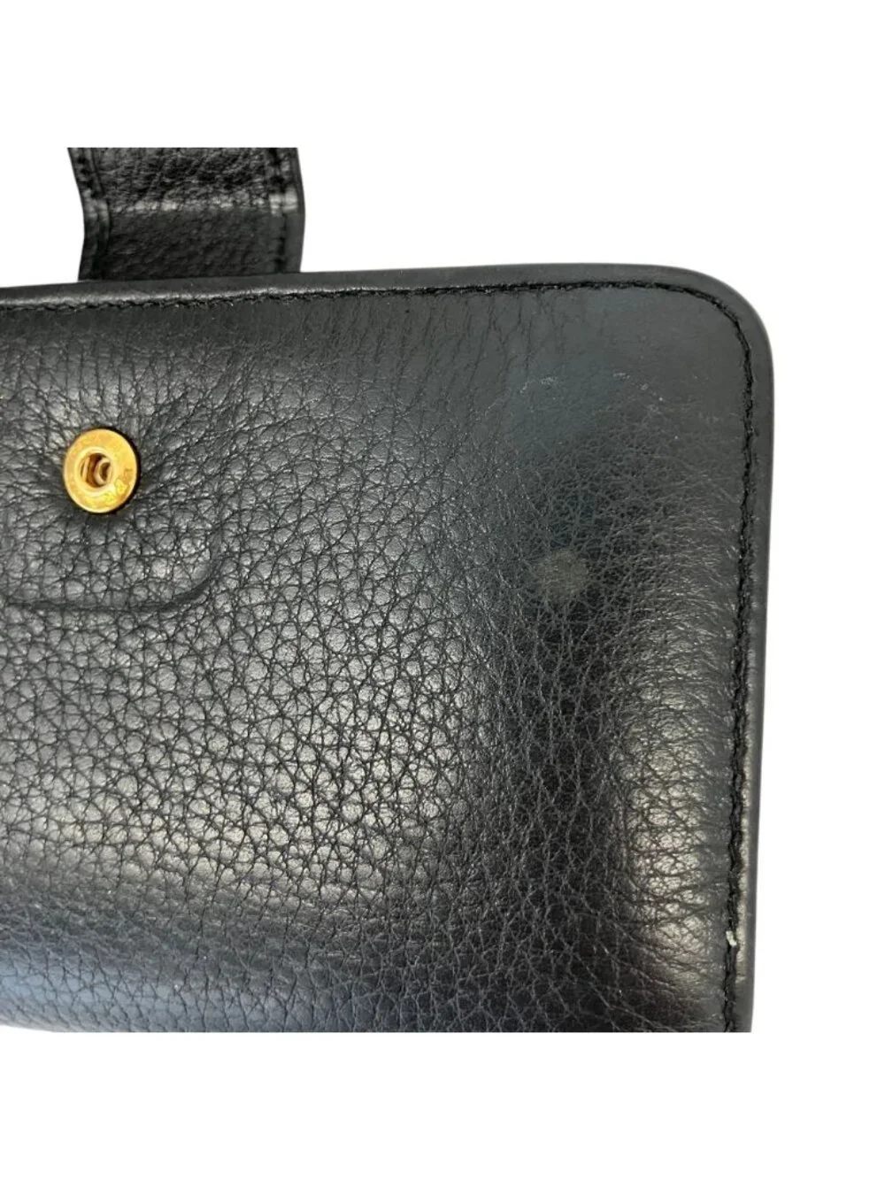Prada Leather Compact Wallet Bifold Black
